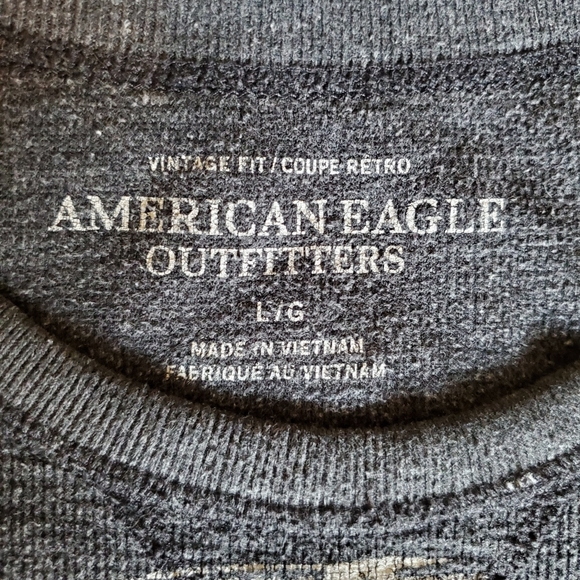Men's LG American Eagle Henley in Charcoal Gray - Picture 2 of 9